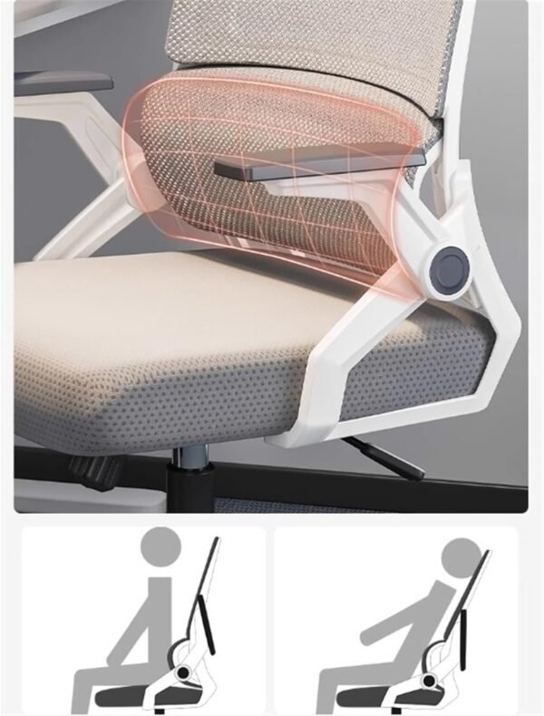 Cadeira de escritório Cadeira de mesa com apoio lombar ergonômico, apoio de cabeça e braço, cadeira de escritório para home office cadeira de computador(Preto) - Imagem 5