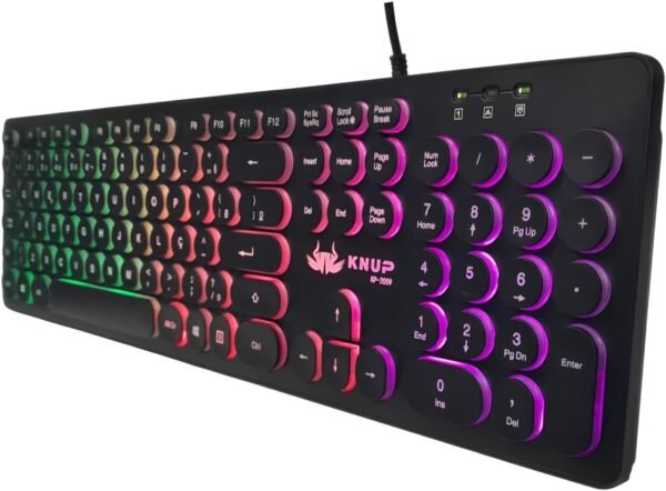 Kit Gamer Teclado Teclas Redondas Tipo Chocolate Led RGB e Mouse Ergonomico Colmeia 7 Botões 7200 Dpi Sensor A725F Led RGB - Imagem 4