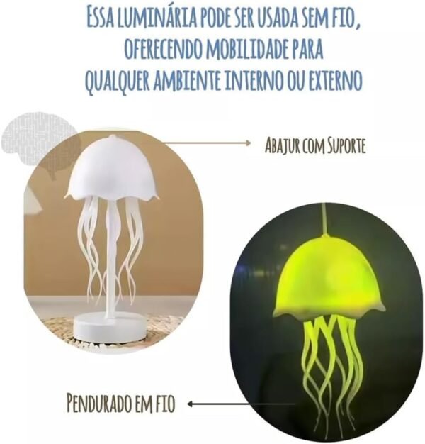 Luminaria Decorativa Mesa Agua Viva Luzes LED Coloridas Ajustaveis Movimento Hipnotizante Bateria Recarregavel USB C Ambiente Relaxante - Imagem 7