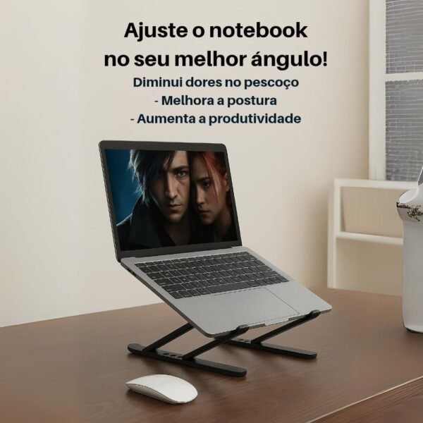 Suporte Regulável para Notebook, Design Ergonômico, Dobrável e Leve, para Home Office e Estudos - Imagem 3