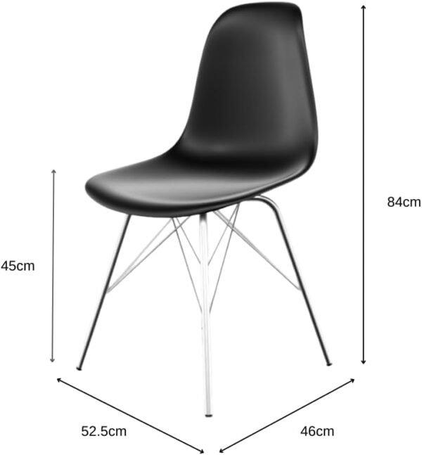 CADEIRA EAMES TOWER CROMADO CX 1 - PP PRETO - Imagem 2