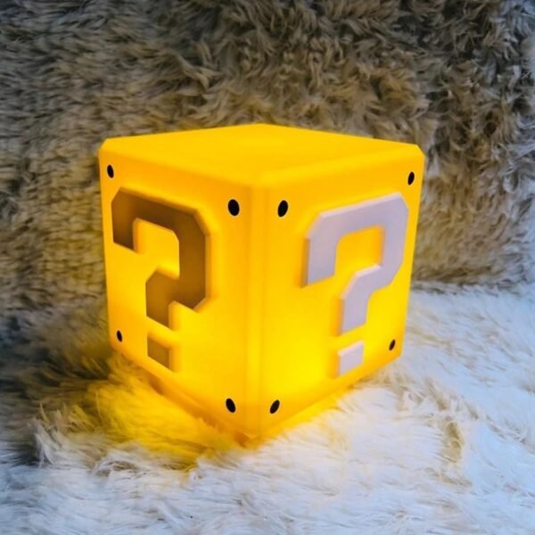 Luminária LED de Mesa Bloco Interrogação Com Som S Mario Game - Imagem 3