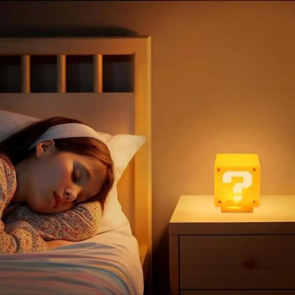 Luminária LED de Mesa Bloco Interrogação Com Som S Mario Game - Imagem 6