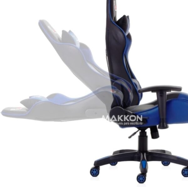 MAKKON Cadeira Gamer Moderno Ergonômica Azul para Jogos ao Ar Livre - Imagem 4