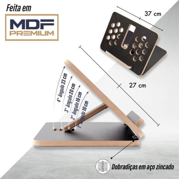 Suporte Ergonômico Apoio Para Livros Tablet E Apostilas Notebook Top - Imagem 3