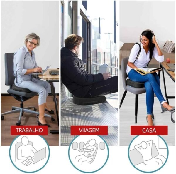 Almofada De Assento Espuma de Memória Com Gel Cóccix Hemorroida Travesseiro Ergonômico Cadeira Banco Home Office - Imagem 4