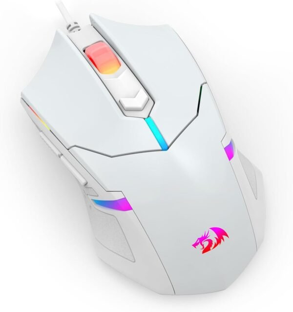 Redragon Teclado e mouse programáveis para jogos S101W-1 atualizados, teclado RGB retroiluminado com software, teclas de gravação macro independentes, conjunto de valor, branco - Imagem 3