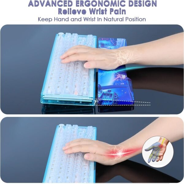 SELORSS Astronaut Descanso de pulso de teclado de acrílico, 68 teclas, teclado mecânico, apoio ergonômico para as mãos, para teclado de computador, escritório e casa - Imagem 6