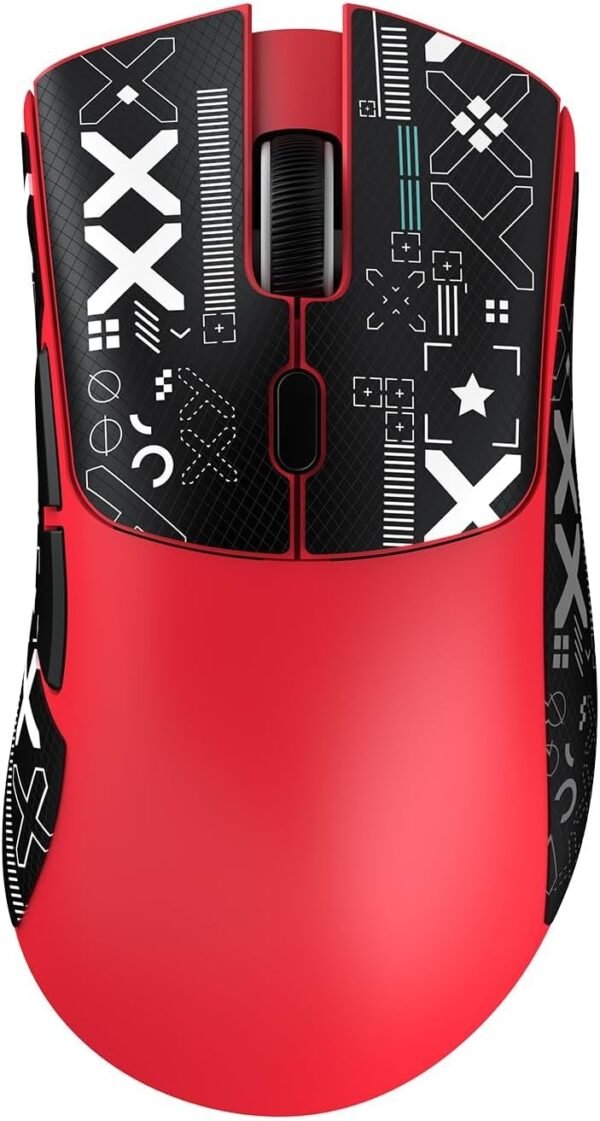 Mouse Sem Fio Gamer R1 18000dpi Paw3311 Tri Mode 1000hz, Pixart Paw3311 Ultraleve 3 Conexões (Vermelho)