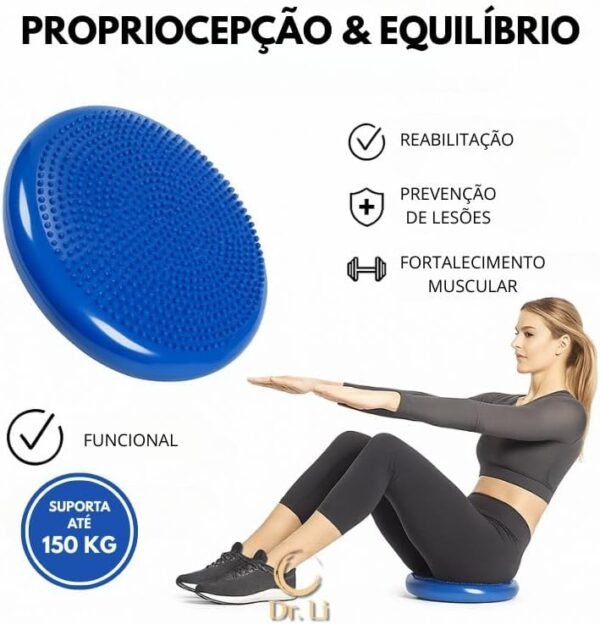 Disco De Equilíbrio Inflável Balance Almofada Cushion Pilates Yoga Fisioterapia Fitness 33cm c Bomba (cores variadas) - Imagem 3