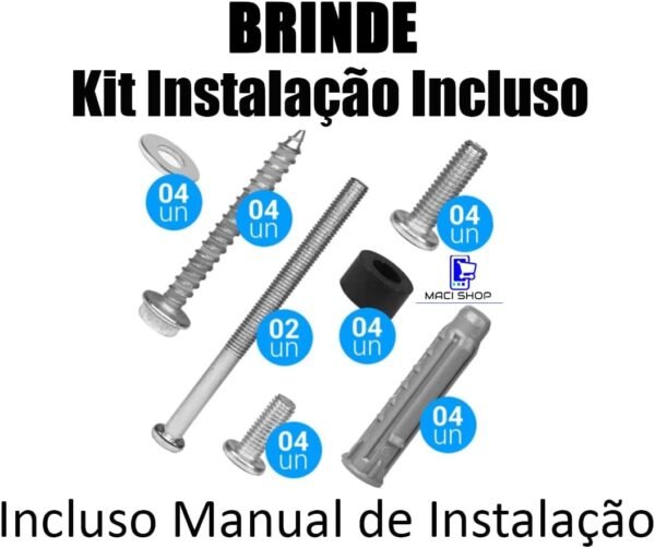 Suporte Para Tv/Monitor De Parede Universal 25 A 55 Pol, MB Tech, Preto - Imagem 4