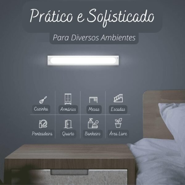 Luminaria Led Recarregável Barra Usb Quarto Cozinha Para Escritório - Imagem 3