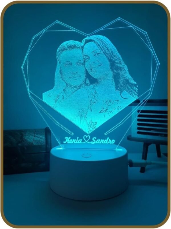 Luminária 3D Led 16 Cores Personalize Sua Foto Presente Criativo - Imagem 2