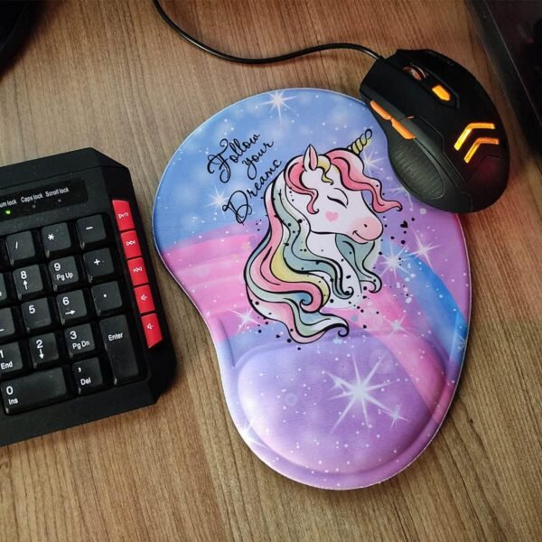 Mouse pad Ergonômico Unicórnio Sonhos Presente Criativo cor:rosa - Imagem 2