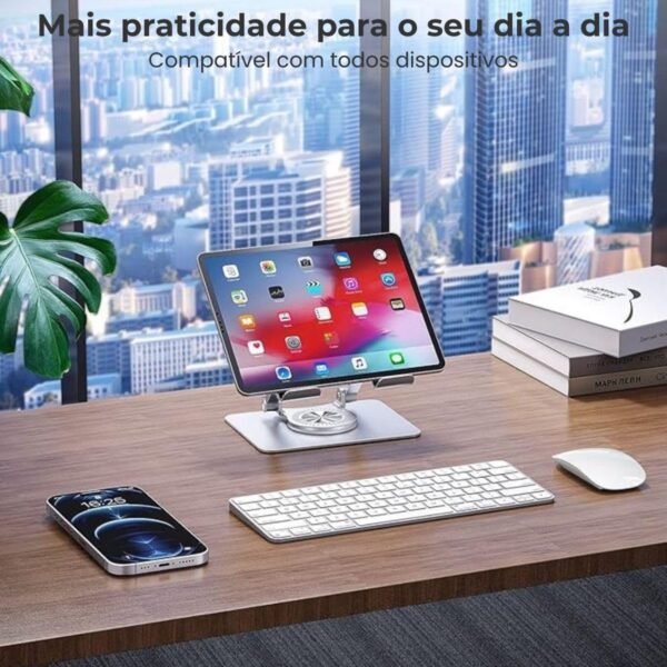Suporte para Tablet, iPad e Celular de Mesa até 13"– Ajustável, Para Leitura, Estudo, Desenhar e Escritório, Compatível com Kindle, Portátil em Metal | Premium InoVibes - Imagem 4