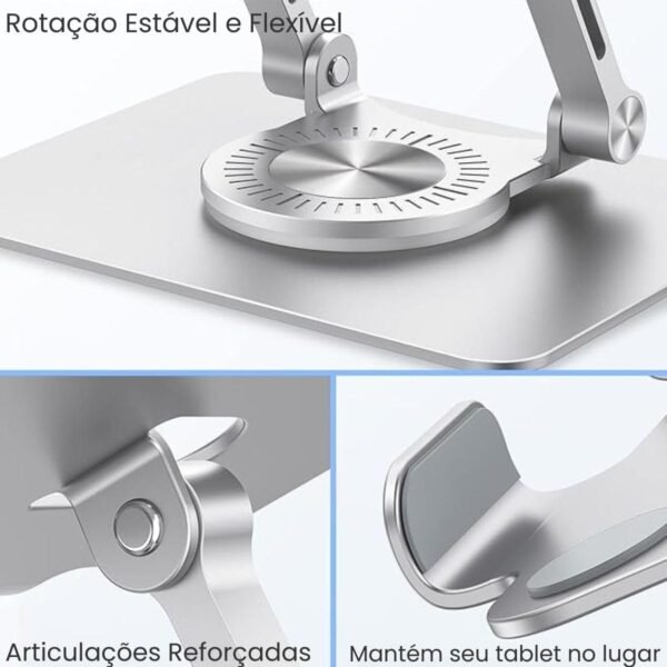 Suporte para Tablet, iPad e Celular de Mesa até 13"– Ajustável, Para Leitura, Estudo, Desenhar e Escritório, Compatível com Kindle, Portátil em Metal | Premium InoVibes - Imagem 5