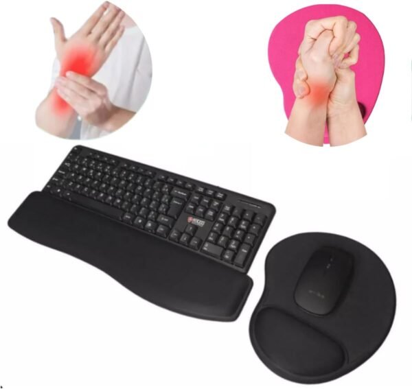 Mouse Pad Ergonômico Com Apoio Em Gel Antiderrapante Confortável Para Pulso 25x21,5cm Ideal Para Trabalho E Jogos - Imagem 4