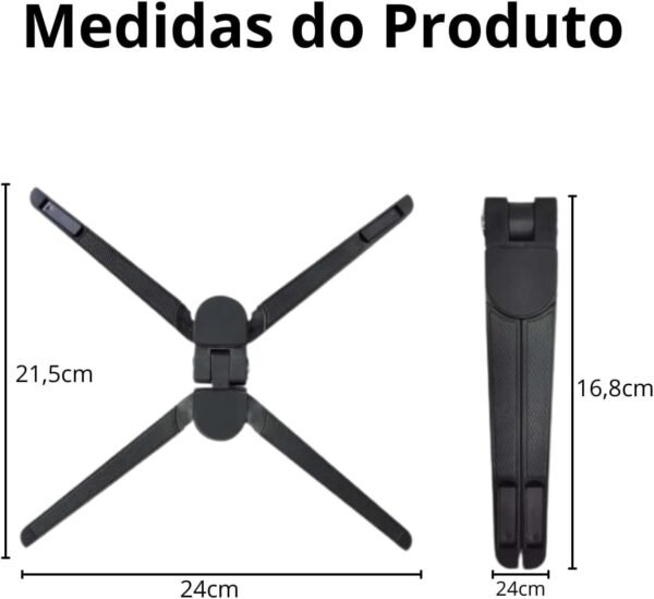 Suporte de Mesa para Celular Notebook e Tablet de Alumínio Ajustável Resistente Dobrável Portátil (Branco) - Imagem 3