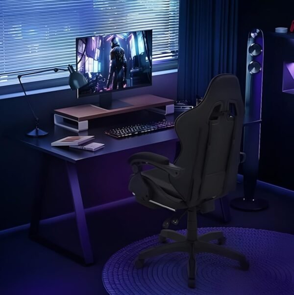 Cadeira Escritório Gamer Reclinável Ergonômica Confortável (Preta) - Imagem 9