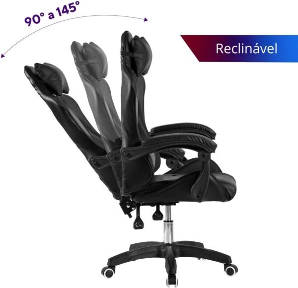 Urban Design Cadeira de Escritório Gamer Ergonômica Reclinável em Couro PU Stark - Imagem 3