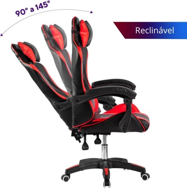 Urban Design Cadeira de Escritório Gamer Ergonômica Reclinável em Couro PU Stark - Imagem 5