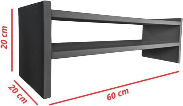 Instalojas - Base Monitor Suporte De Mesa Para Escritório Casa - Suporte para Monitor Duplo em MDF Preto - Imagem 4