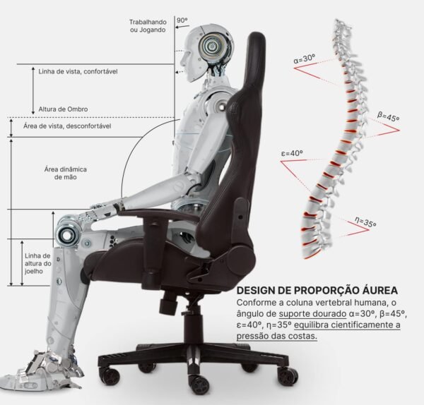 MAX RACER - Cadeira Gamer Aggressive - Cadeira Ergonômica para Jogos, Poltronas Gamer de Aço - Até 150kg, Braços 1D, Tecido Sintético PVC, Inclinação 180°, Almofada Cervical e Lombar- Preta - Imagem 6