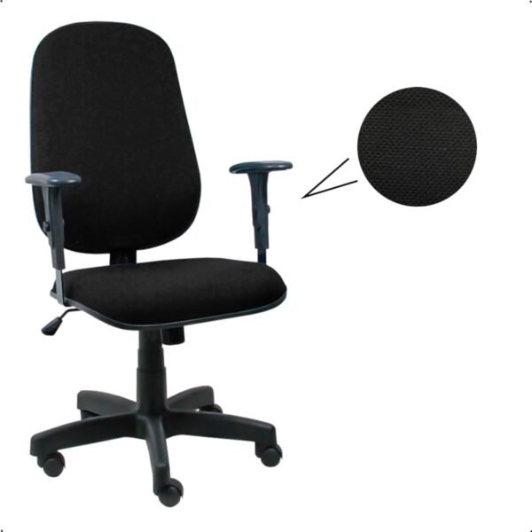 Cadeira de Escritório Presidente Giratória Ergonômica, Braços Reguláveis e Revestimento Preto – Conforto e Estilo para Escritório e Home Office - Escritex - Imagem 6