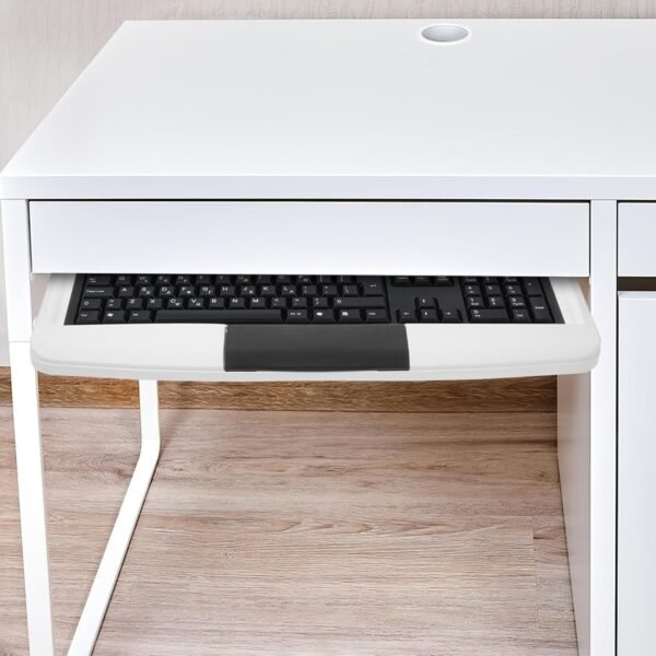 Operitacx Bandeja Para Teclado Embaixo Da Mesa - Gaveta Deslizante Para Teclado Suporte Para Teclado Para Espaço De Trabalho Ergonômico Design Ajustável E Com Economia De Espaço - Imagem 8