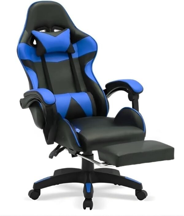 Cadeira Escritório Gamer Ergonômica Reclinável Confortável Com Rodinha E Apoio Para Os Pés(Verde) - Imagem 4