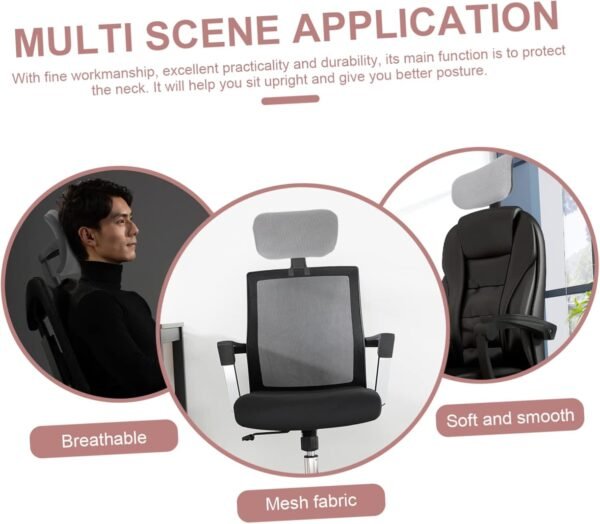 BESTOYARD 1Conjunto Cabeça Ajustável Cadeira de Escritório Almofada Ergonômica Casa e Escritório Suporte Pescoço e Cabeça Material Durável e Resistente - Imagem 4
