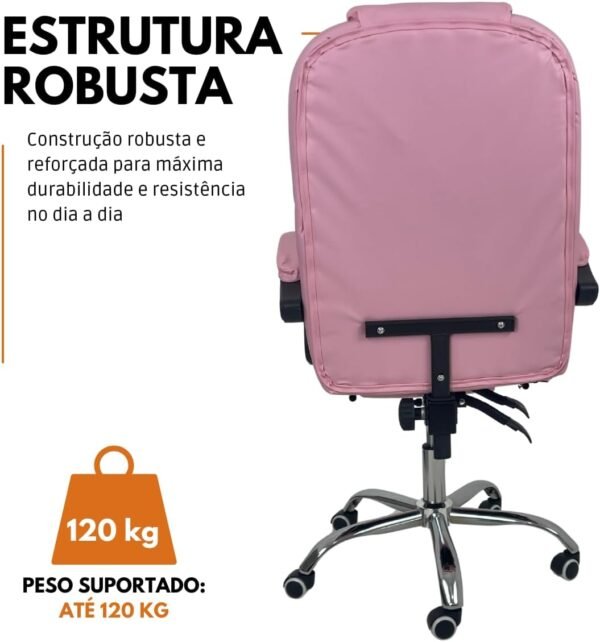 Oficial Webshop - Cadeira de Escritório Presidente Soft Ergonômica Apoio Para Pés Rosa - Imagem 7
