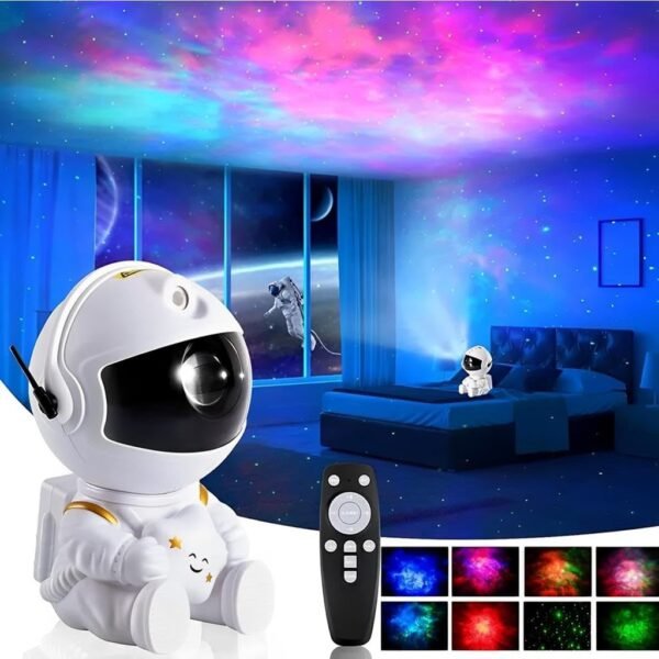 Luminária Projetor Galáxia Mini Astronauta LED com 3 Cores Decoração Infantil - Imagem 3