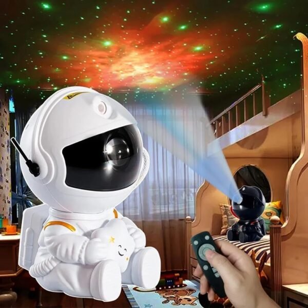 Luminária Projetor Galáxia Mini Astronauta LED com 3 Cores Decoração Infantil - Imagem 4