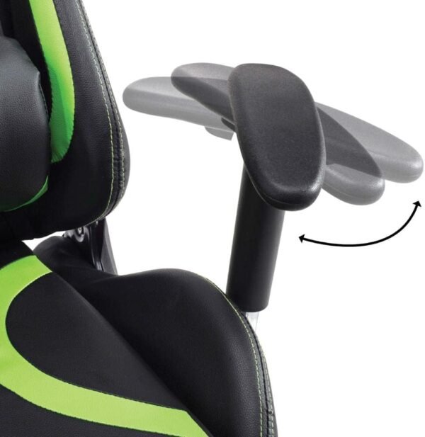 Moob Cadeira Gamer Reclinável Thunder Com Almofadas para Lombar e Pescoço Preto/Verde - Imagem 9