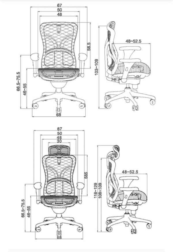 CADEIRA PARA ESCRITÓRIO ERGONÔMICA EM TELA - MK-10A - Imagem 2