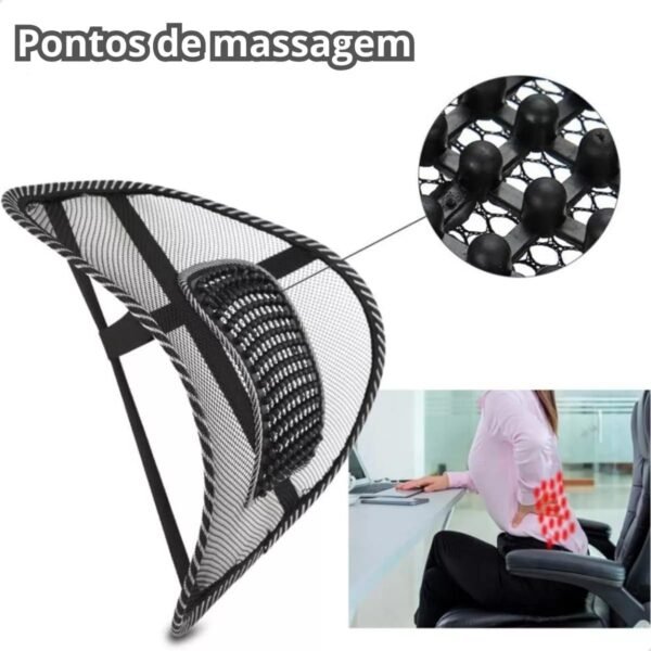 Encosto Lombar com Esferas Massageadoras, com Elástico de Fixação, Sente Bem - Imagem 3