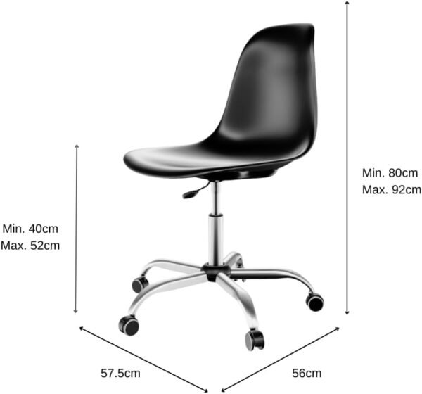 CADEIRA EAMES OFFICE CROMADO CX 2 - PP VERDE MILITAR - Imagem 2