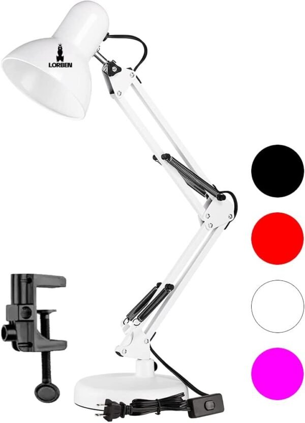 Luminária Pixar Lorben Abajur de Mesa Articulada Garra e Base Rosa GT-6035 - Imagem 3