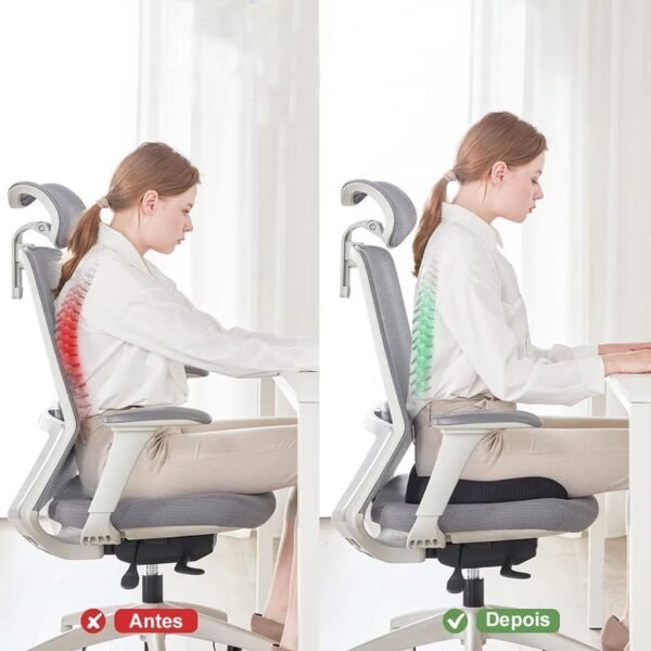 Almofada Assento Ortopédico Travesseiro Ergonômico Cadeira Corretor Postura Home Office ref - Imagem 4
