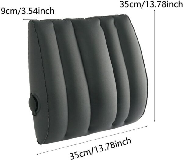 ZGUZMCMK Travesseiro Lombar Inflável, Almofada para a Parte Inferior Costas, Almofada de Suporte para Assentos de Carro, Travesseiro de Viagem Macio, Almof, Cinza - Imagem 5