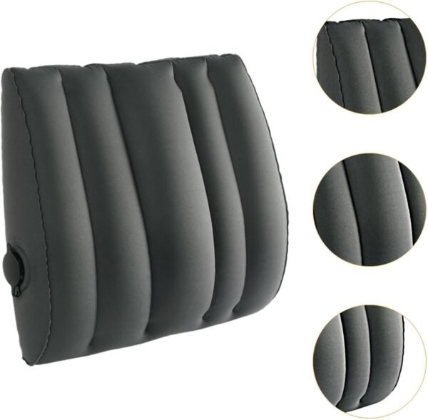 ZGUZMCMK Travesseiro Lombar Inflável, Almofada para a Parte Inferior Costas, Almofada de Suporte para Assentos de Carro, Travesseiro de Viagem Macio, Almof, Cinza - Imagem 6