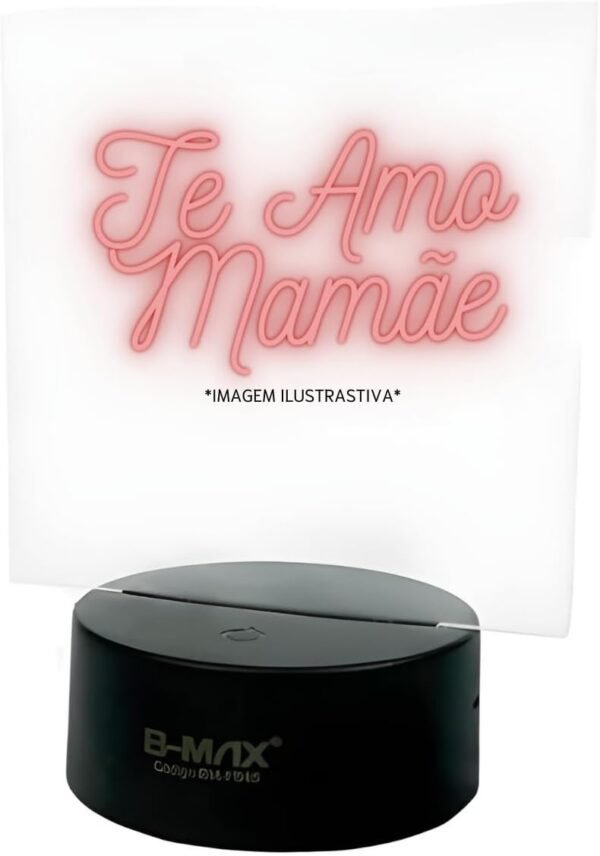 Luminária Lousa Mágica LED 7 Cores 3D Efeito de Luzes Vibrantes Para Decoração Coloridas Para Escrever 14x18cm - Base Preto - Imagem 7