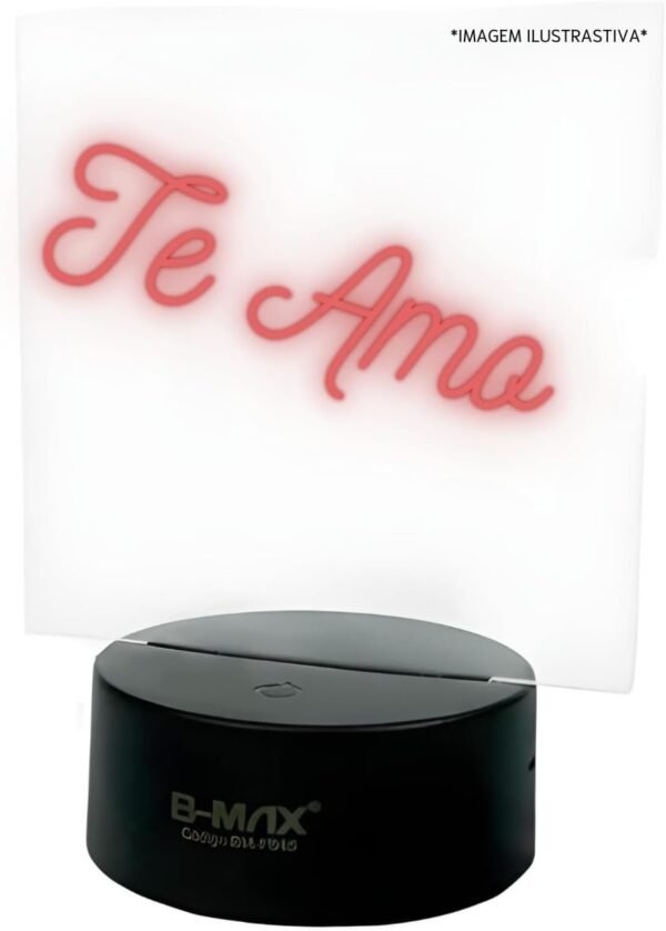 Luminária Lousa Mágica LED 7 Cores 3D Efeito de Luzes Vibrantes Para Decoração Coloridas Para Escrever 14x18cm - Base Preto - Imagem 8