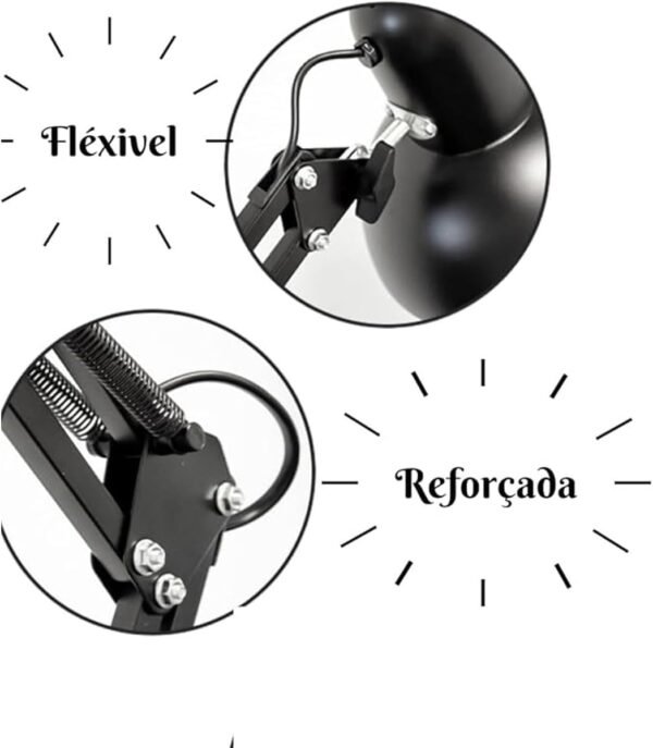 Luminária de Mesa Articulável – Design Moderno, Iluminação Potente de 30W, Soquete E27, Ideal para Escritório e Estudos - Imagem 3