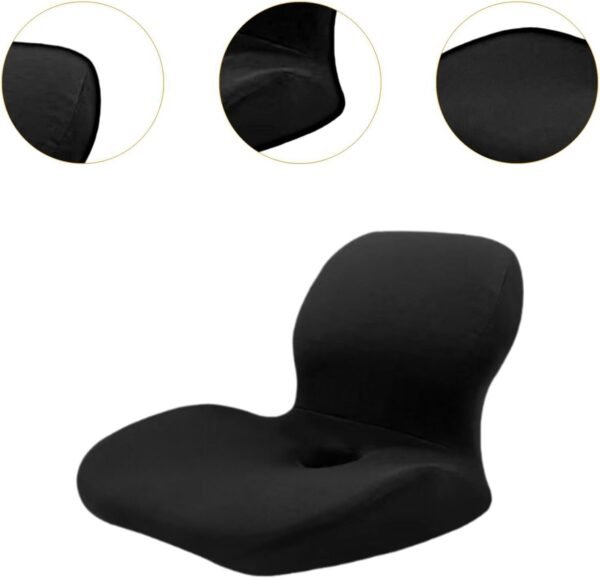 oshhni Almofada lombar de espuma viscoelástica, almofada para costas, almofada ergonômica para estudantes, almofada para costas, encosto, almofada para, Preto - Imagem 3
