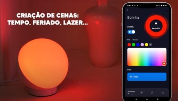 Luminária de mesa Inteligente Wi-Fi, LED 12W, 1200 Lúmens, Branco Frio/Quente, RGB 16 milhões de cores, Controle através do App, Bivolt, Branca, HILUM01, Compatível com Alexa, Hi by Geonav - Imagem 4