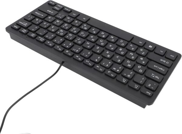 Teclado russo, teclado compacto ultrafino com fio USB de 78 teclas, para PC, computador, desktop, layout QWERTY (russo) - Imagem 5