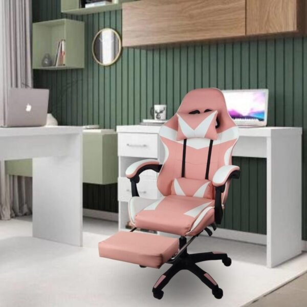 Cadeira Gamer Stillus Ergonômica Com Apoio Para Os Pés (Rosa) - Imagem 2