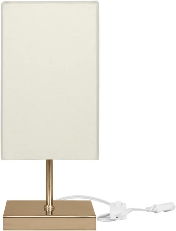 Abajur Eros Quad Bege Base Quadrada New Cobre - Imagem 2